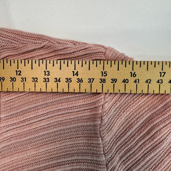 NWT CHICO'S Ombre Gradient Cardigan Sweater Longline Open Front Pink Rust SZ M - Picture 7 of 13